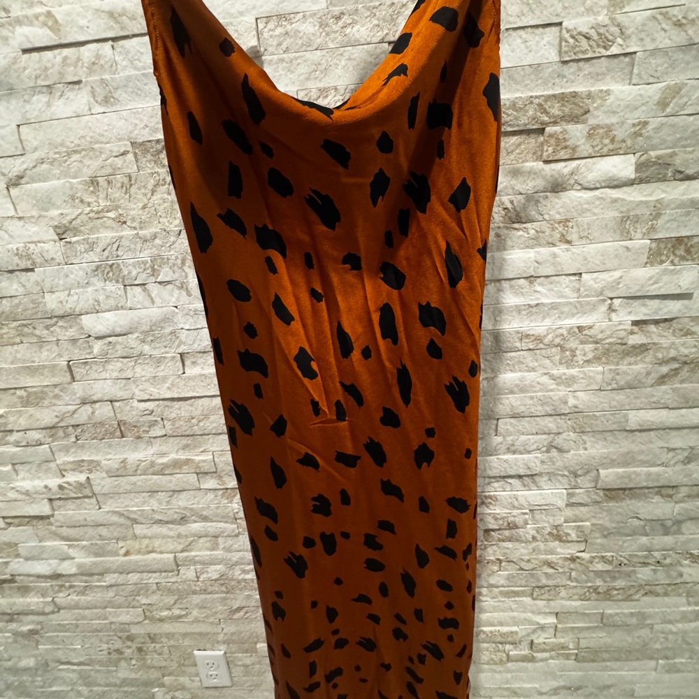 Francesca's Orange Dress with Black Spots